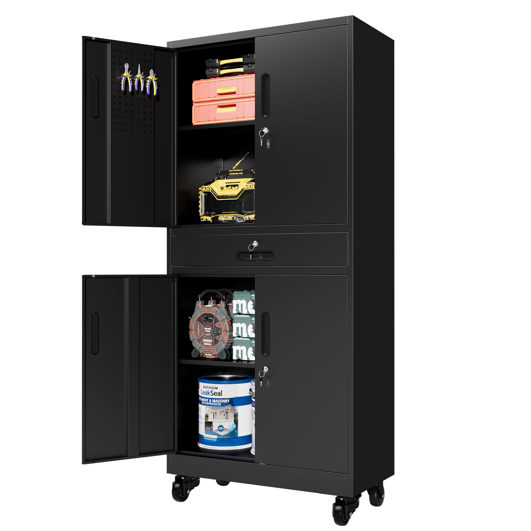 Metal Storage Cabinet with Drawer for workshop, garage, storage, or utility use