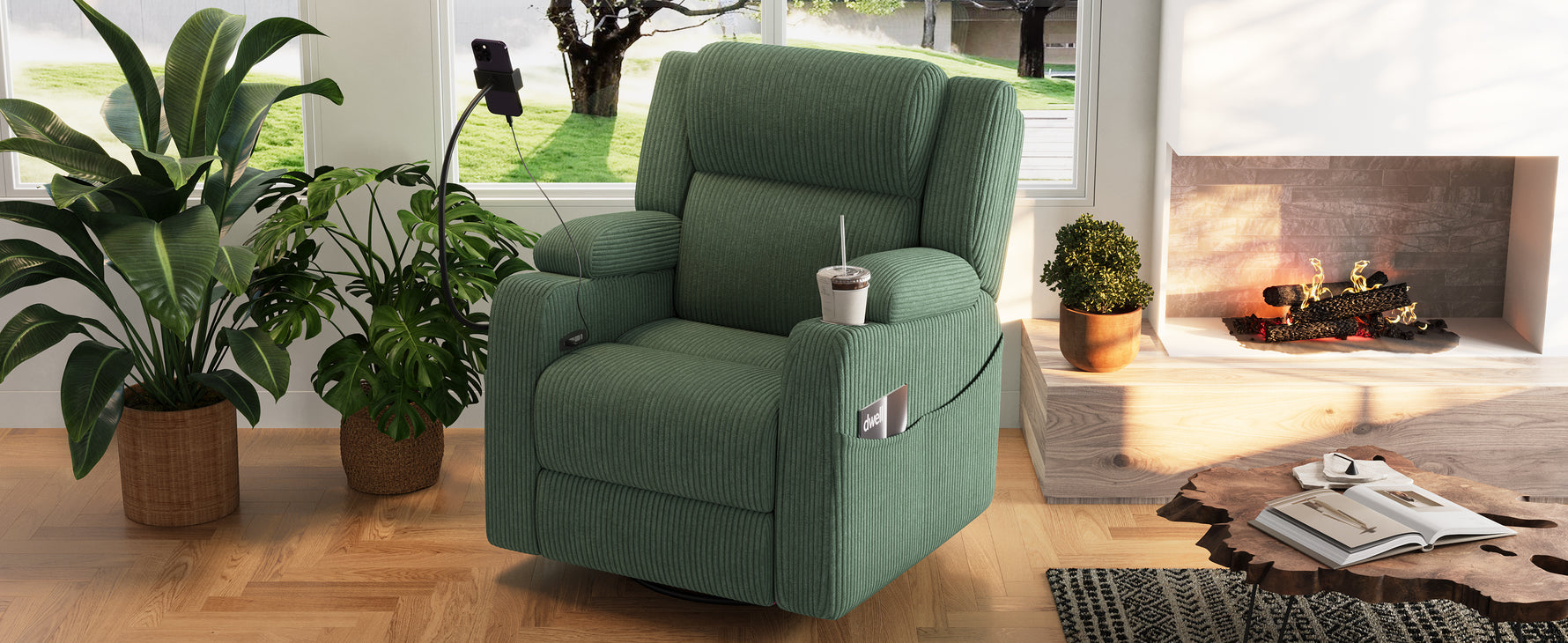 Electric Power Recliner Chair with Heat and Massage, 270° Swivel detail image 51
