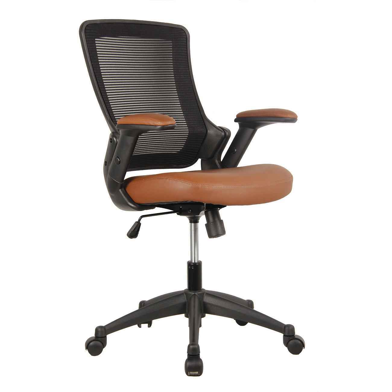 Techni Mobili Mid-Back Mesh Task Office Chair with Height Adjustable Arms for home office seating