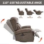 Heat Massage Manual Recliner Chair with Rocker and Swivel for Living Room detail image 117