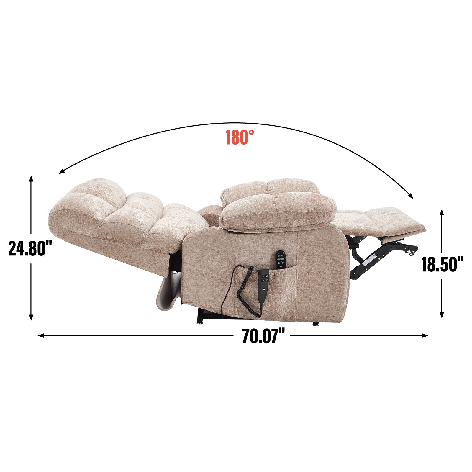 Dual-Motor Lift Recliner with Heat & Massage, 350 lb Capacity detail image 11