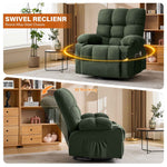 Massage Swivel Rocker Recliner Chair with Vibration, Lumbar Heating, Side Pocket detail image 18