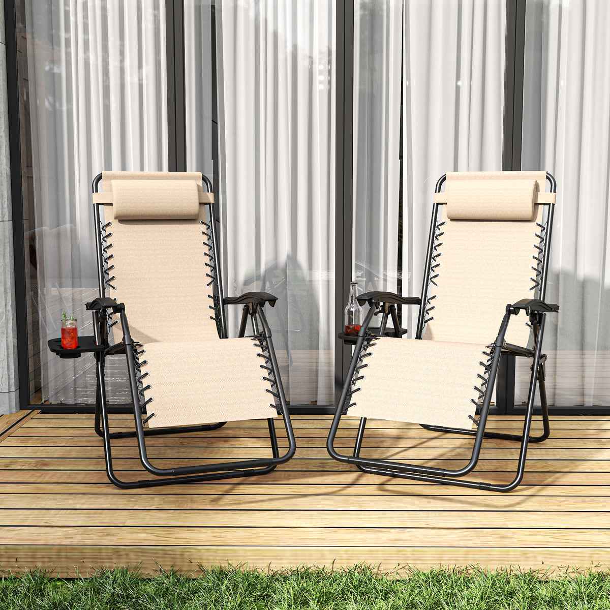 Folding Zero Gravity Lounge Chair with Headrest detail image 2