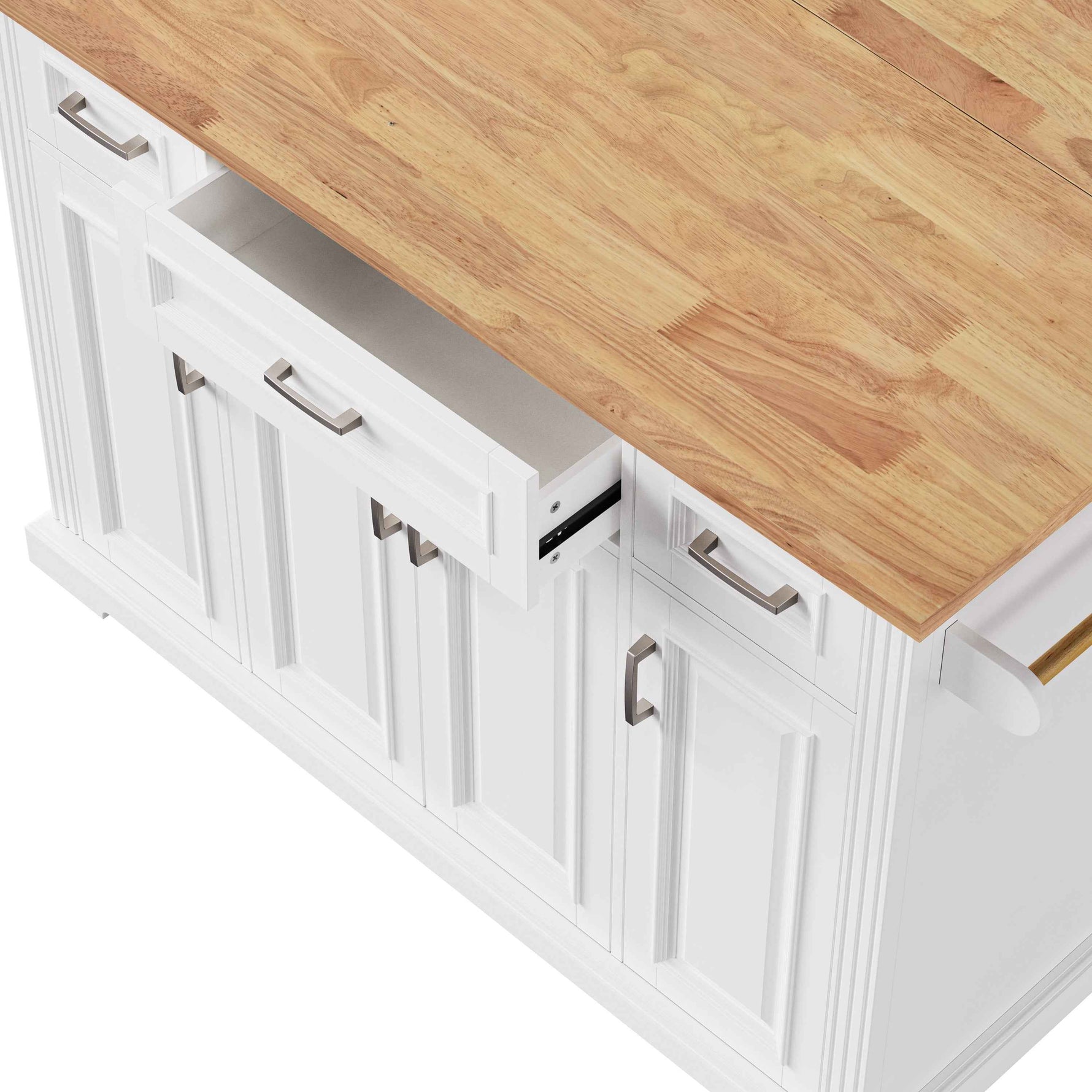 54 in. Rolling Kitchen Island with Drop Leaf & Storage product view 23