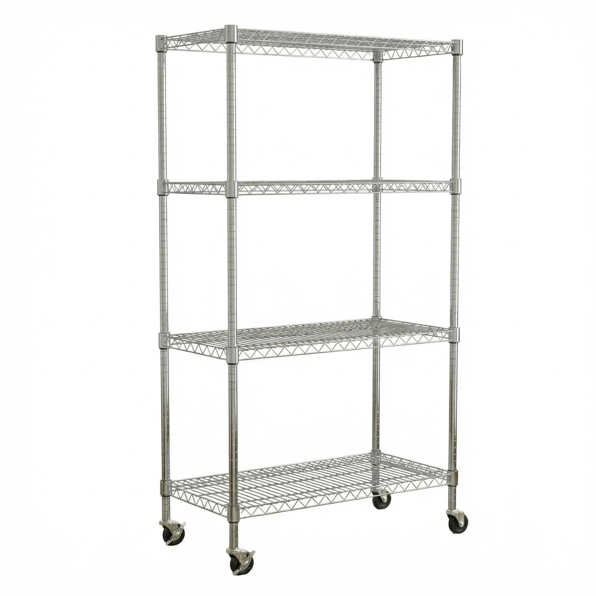 Heavy-Duty Adjustable Wire Shelving Unit with Wheels & Levelers for workshop, garage, storage, or utility use