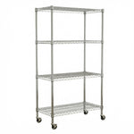 Heavy-Duty Adjustable Wire Shelving Unit with Wheels & Levelers for workshop, garage, storage, or utility use