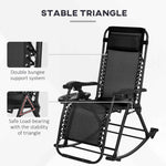 Outsunny Folding Zero Gravity Rocking Chair Set detail image 6