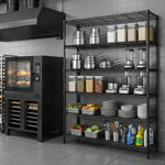 6-Tier Adjustable Wire Shelving Unit, 2100 lb Capacity for workshop, garage, storage, or utility use