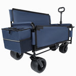 3-in-1 Folding Wagon Cart with Bench Seat & Storage for workshop, garage, storage, or utility use
