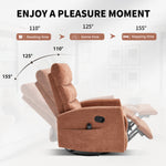 Heat Massage Manual Recliner Chair with Rocker and Swivel in Fabric for Living Room detail image 7