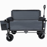 3-in-1 Folding Wagon Cart with Bench Seat & Storage for workshop, garage, storage, or utility use