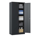 Locking Steel Garage Storage Cabinet with 4 Adjustable Shelves for workshop, garage, storage, or utility use