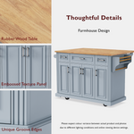 54 in. Rolling Kitchen Island with Drop Leaf & Storage product view 74