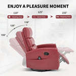 Heat Massage Manual Recliner Chair with Rocker and Swivel in Fabric for Living Room detail image 30