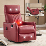 Faux Leather Heat & Massage Manual Rocker Swivel Recliner detail image 31