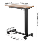 VEVOR Height Adjustable Rolling Overbed Laptop Desk mobile laptop workstation