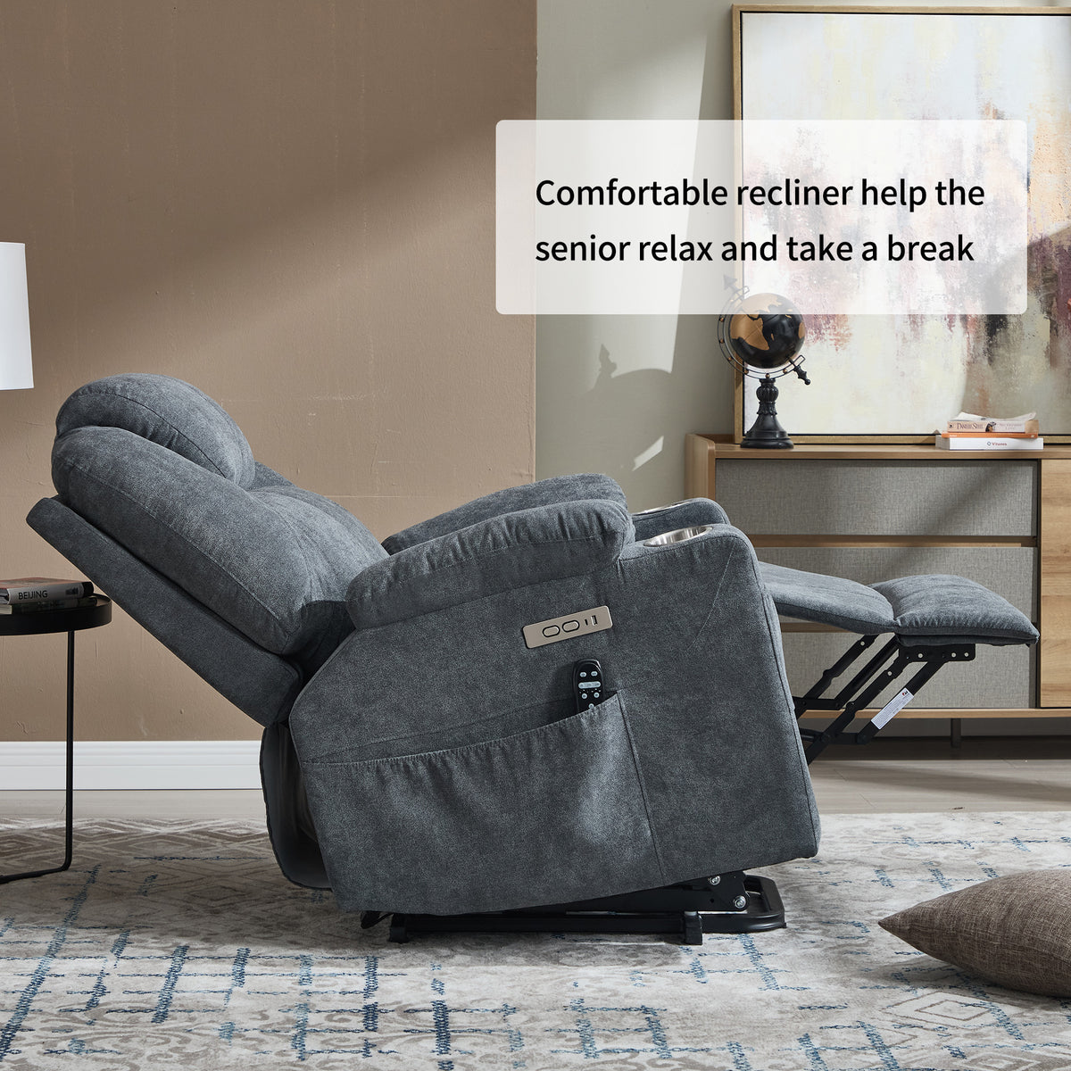 Dual-Motor Leather-Air Power Lift Recliner detail image 27