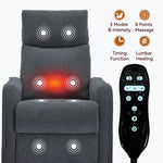 Heat Massage Manual Recliner Chair with Rocker and Swivel in Fabric for Living Room detail image 85