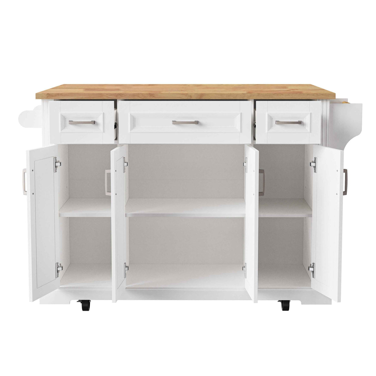 54 in. Rolling Kitchen Island with Drop Leaf & Storage product view 15