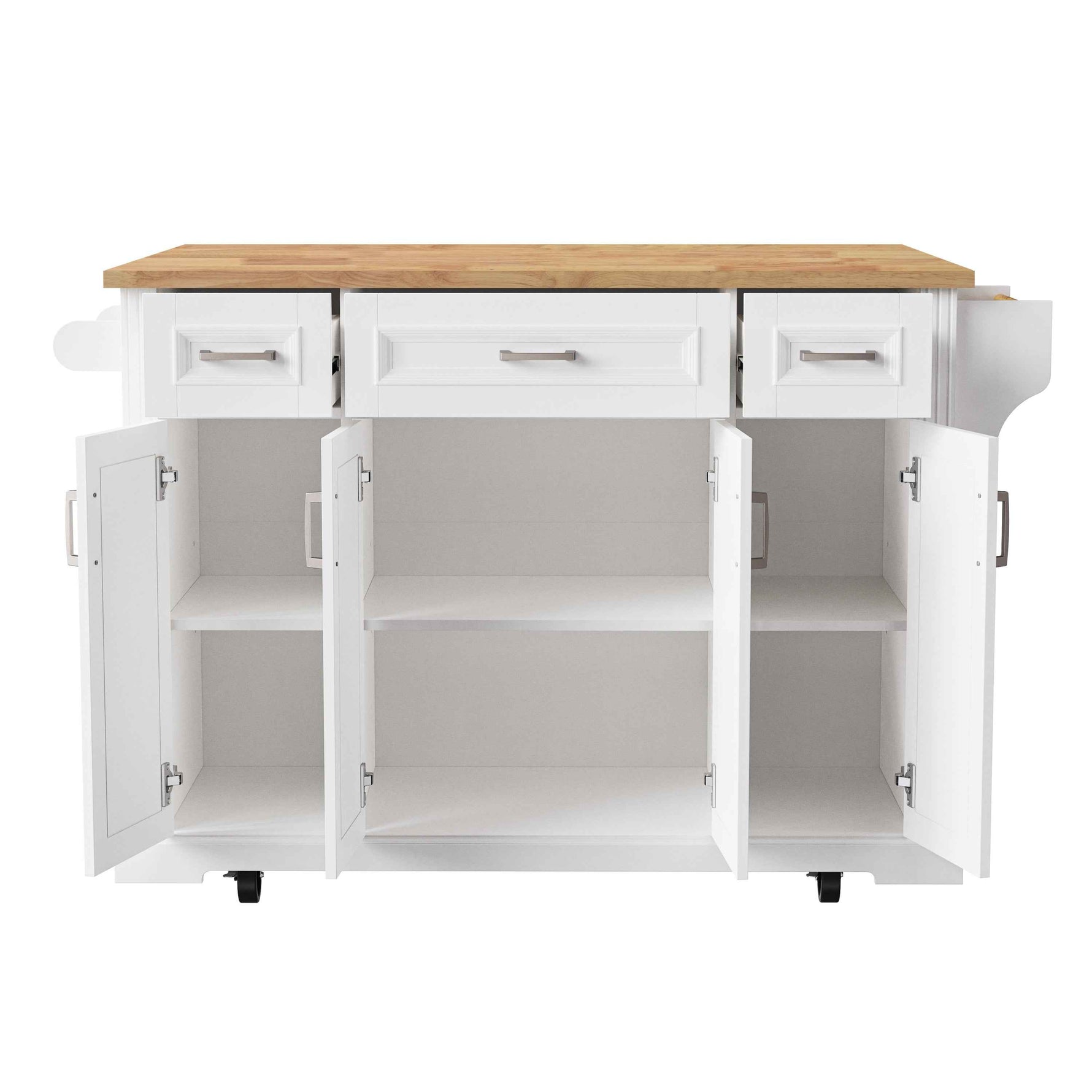 54 in. Rolling Kitchen Island with Drop Leaf & Storage product view 15