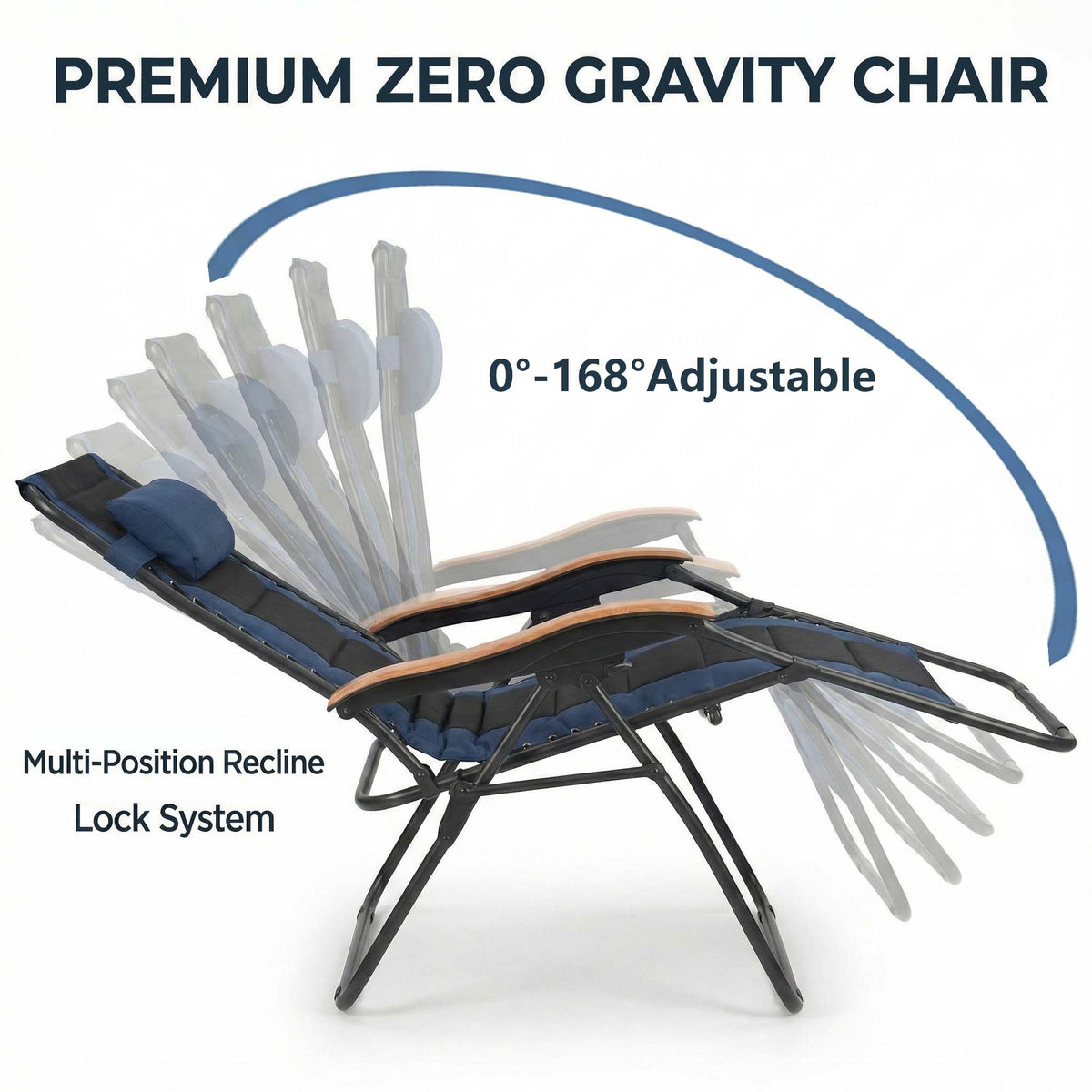 Oversized Padded Zero Gravity Chair with Cup Holder, 400 lb Capacity detail image 32