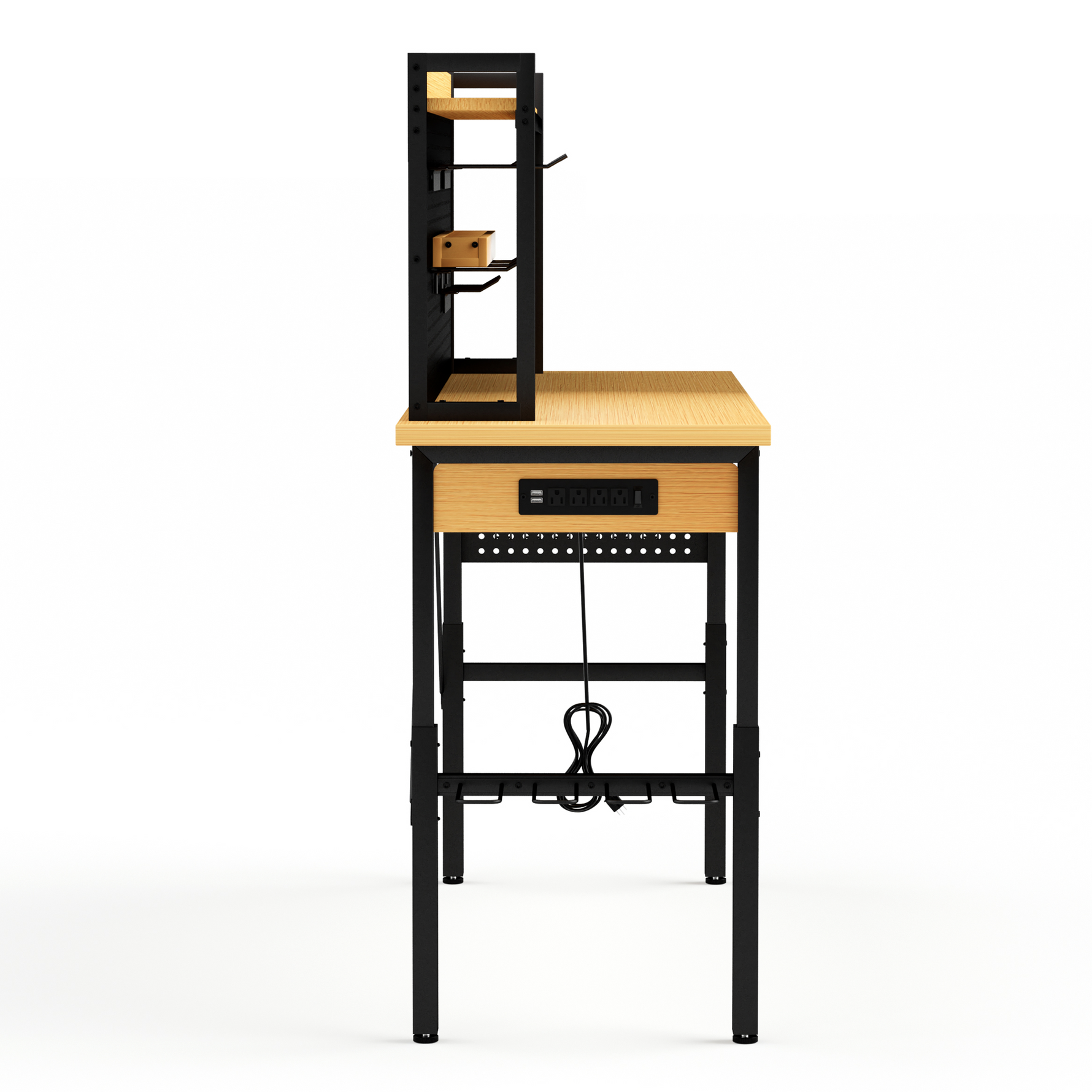 Heavy-Duty Adjustable Workbench with Pegboard & Wheels workshop project bench