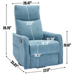 Heat Massage Manual Recliner Chair with Rocker and Swivel in Fabric for Living Room detail image 32