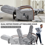 Power Chenille Lift Recliner Chair Dual Motor Infinite Position Up to 350 Pounds detail image 47