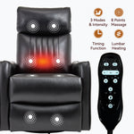 Faux Leather Heat Massage Manual Recliner Chair with Rocker and Swivel for Living Room detail image 9