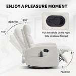 Heat Massage Manual Recliner Chair with Rocker and Swivel in Faux Leather for Living Room detail image 18
