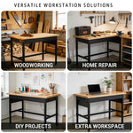 Heavy-Duty Adjustable Workbench with Power Outlet for workshop, garage, storage, or utility use