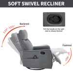Faux Leather Heat & Massage Manual Rocker Swivel Recliner detail image 4