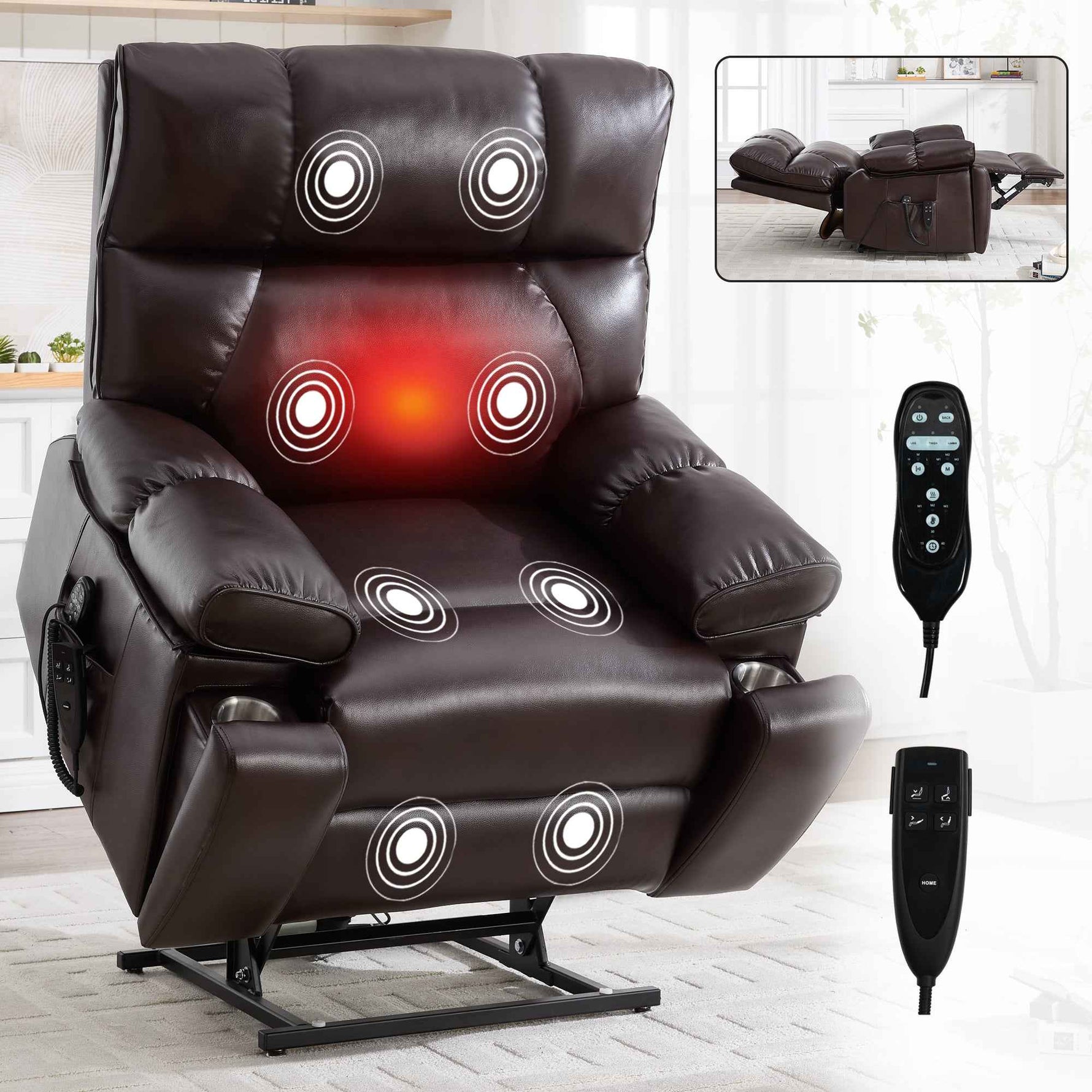 Dual-Motor Power Lift Recliner with Heat & Massage, 350 lb Capacity detail image 106