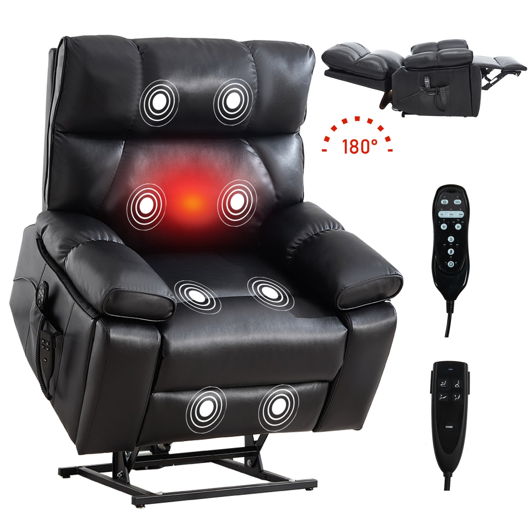 Dual-Motor Power Lift Recliner with Heat & Massage, 350 lb Capacity detail image 34