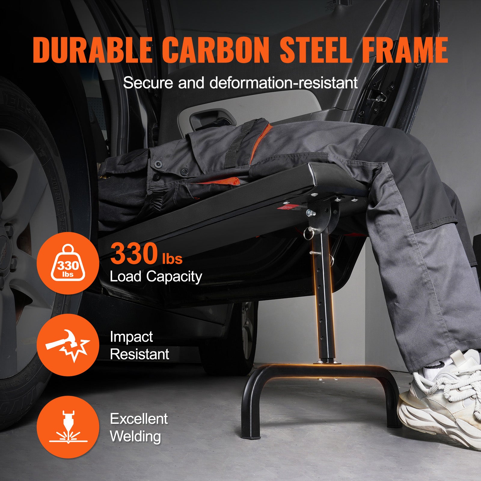 VEVOR Adjustable Under-Dash Rolling Creeper, 330 lb Capacity product image