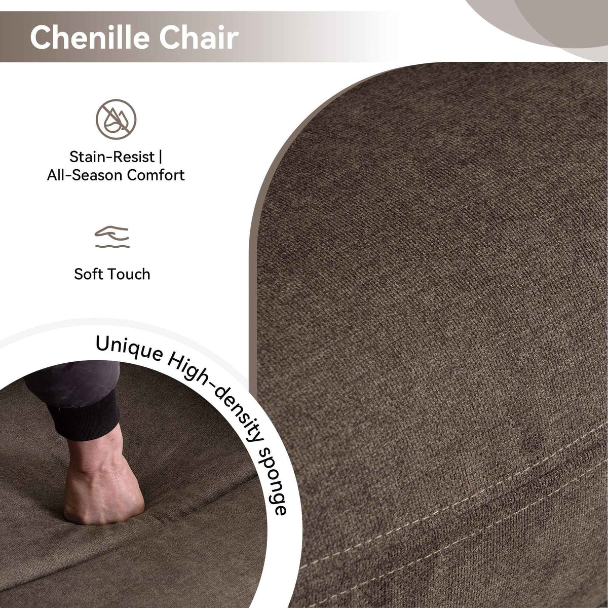 Chenille Massage Recliner with Heat & Remote Control detail image 17