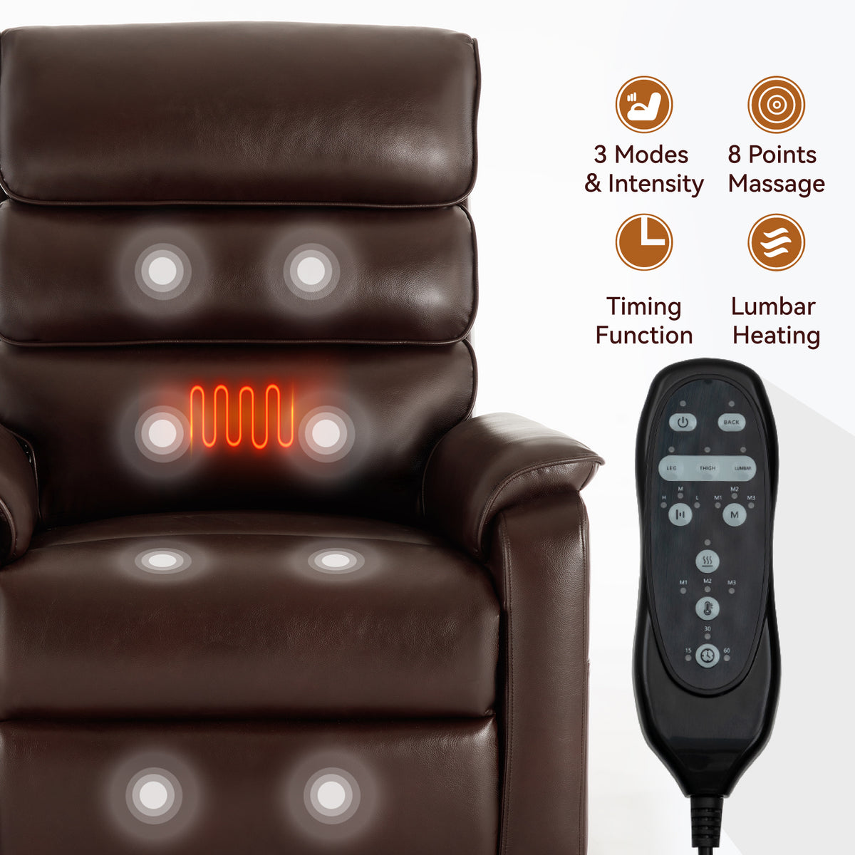 Dual-Motor Power Lift Heat & Massage Recliner detail image 16