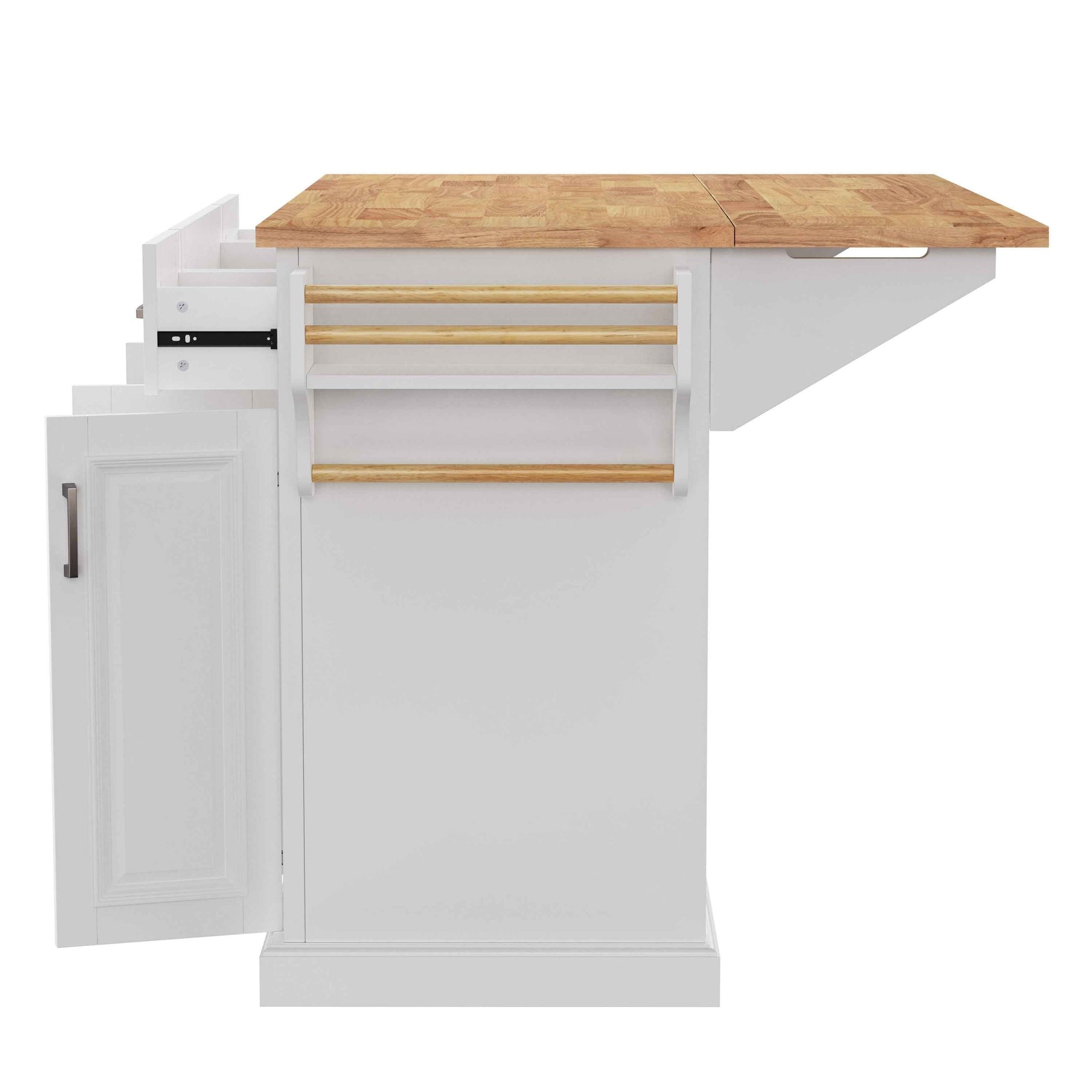 54 in. Rolling Kitchen Island with Drop Leaf & Storage product view 17