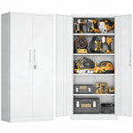 Locking Steel Garage Storage Cabinet with 4 Adjustable Shelves for workshop, garage, storage, or utility use