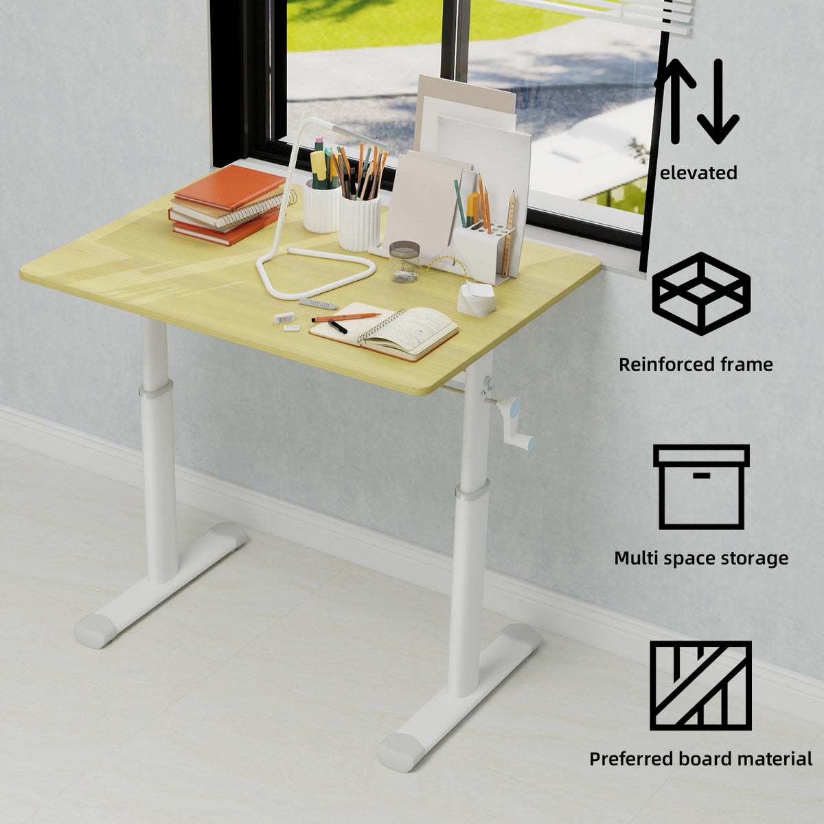 Height Adjustable Study Desk for Home Office workspace desk setup