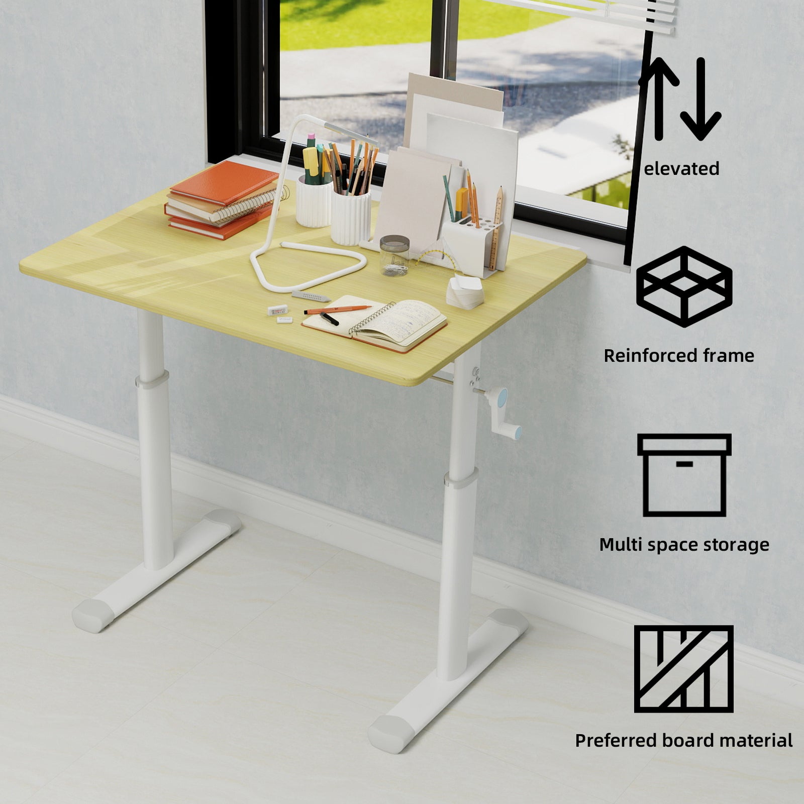 Height Adjustable Study Desk for Home Office workspace desk setup
