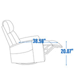 Heat Massage Manual Recliner Chair with Rocker and Swivel in Fabric for Living detail image 35
