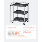 Heavy-Duty Rolling Utility Service Cart with 360° Swivel Wheels for workshop, garage, storage, or utility use
