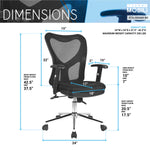 Techni Mobili High-Back Mesh Office Chair, Black for home office seating