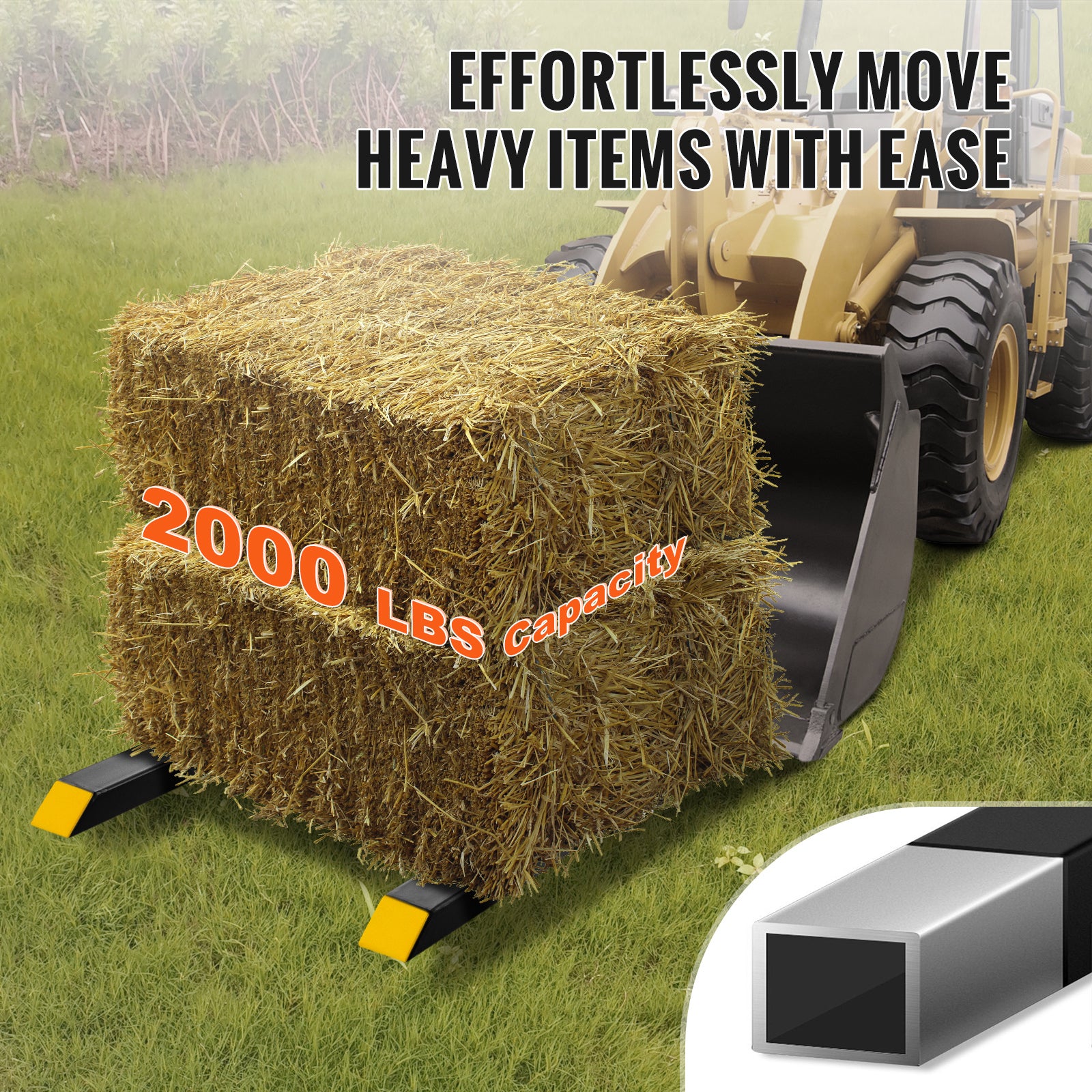 VEVOR 60" Clamp-On Pallet Forks, 2000 lb Capacity for workshop, garage, storage, or utility use