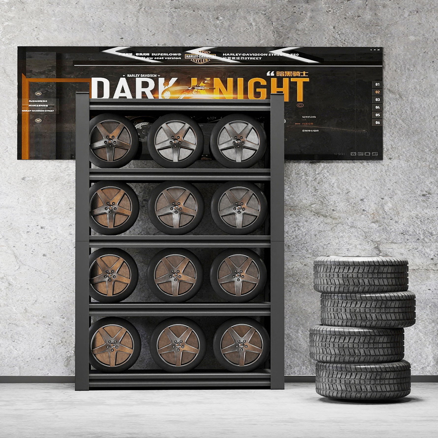 5-Tier Heavy-Duty Adjustable Metal Storage Rack for workshop, garage, storage, or utility use