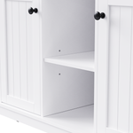 53 in. Farmhouse Kitchen Island with Power Outlet & Stools product view 46