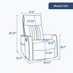 Heat Massage Manual Recliner Chair with Rocker and Swivel in Fabric for Living Room detail image 19