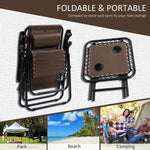 Outsunny Zero Gravity Chair Set with Side Table and Cup Holder detail image 3