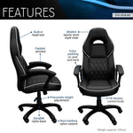 Techni Mobili High-Back Sport Executive Chair, Black for home office seating